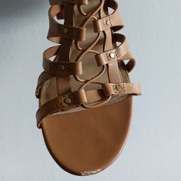 ALDO "Myssi" Women's Laced Up Open Toe Gladiator Sandals - Camel - Size 7 M - Picture 7 of 13